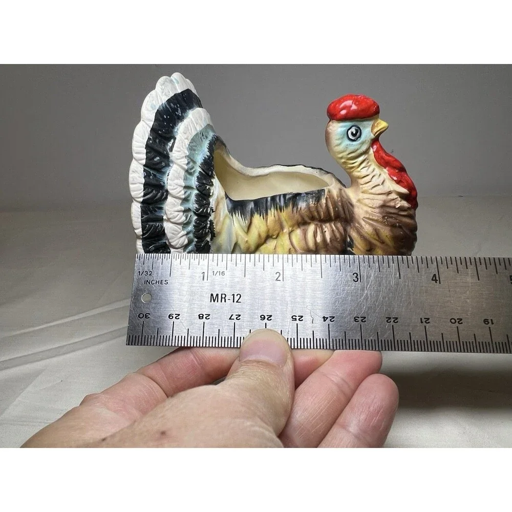 Vintage Relpo 5503 Turkey Planter MCM Thanksgiving Fall Decor